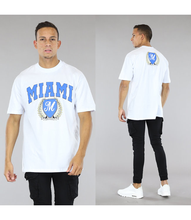 !OP=OP Wit Heren T-Shirt met Miami Opdruk