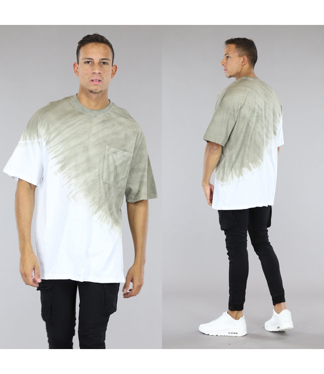 Groen Heren Tie Dye Shirt