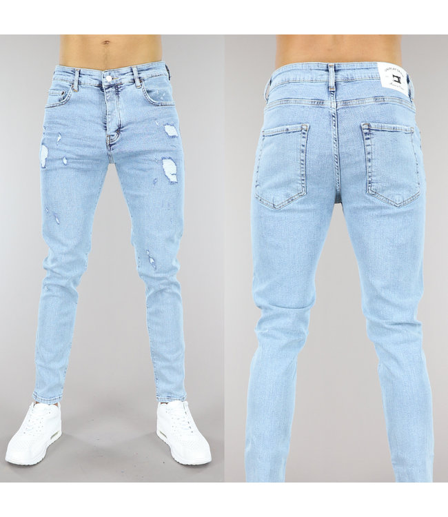 !OP=OP Lichtblauwe Ripped Heren Jeans met Regular Fit