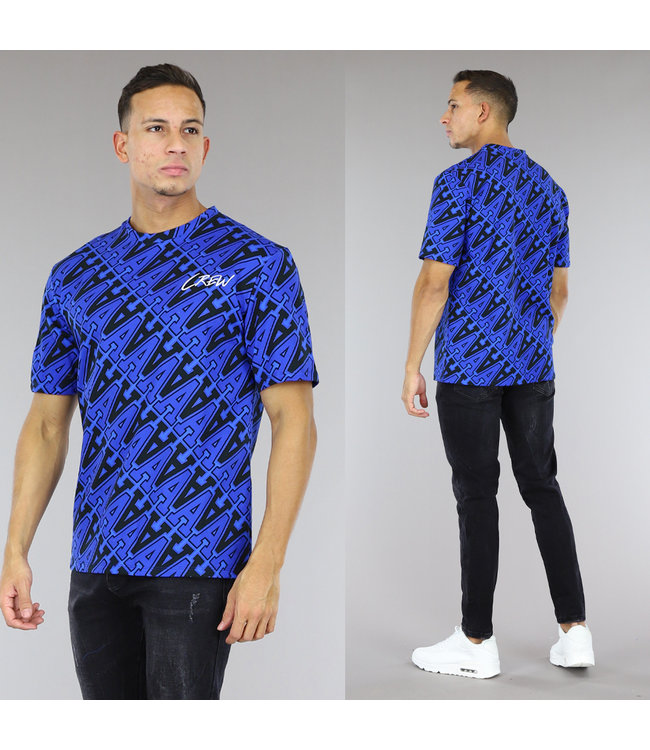 !SALE50 Zwart/Blauw Heren Shirt met A Print