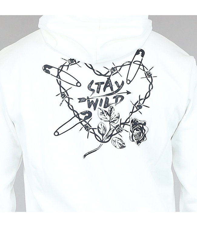 !SALE50 Witte Stay Wild Heren Hoodie