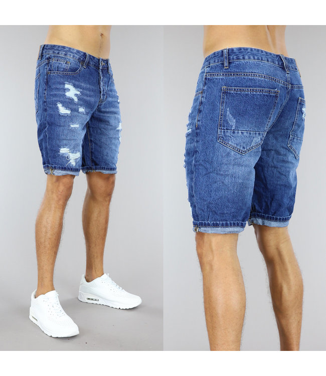 !SALE50 Donkerblauwe Heren Jeans Short