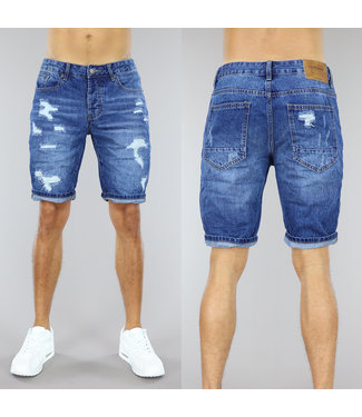 !SALE50 Donkerblauwe Heren Jeans Short