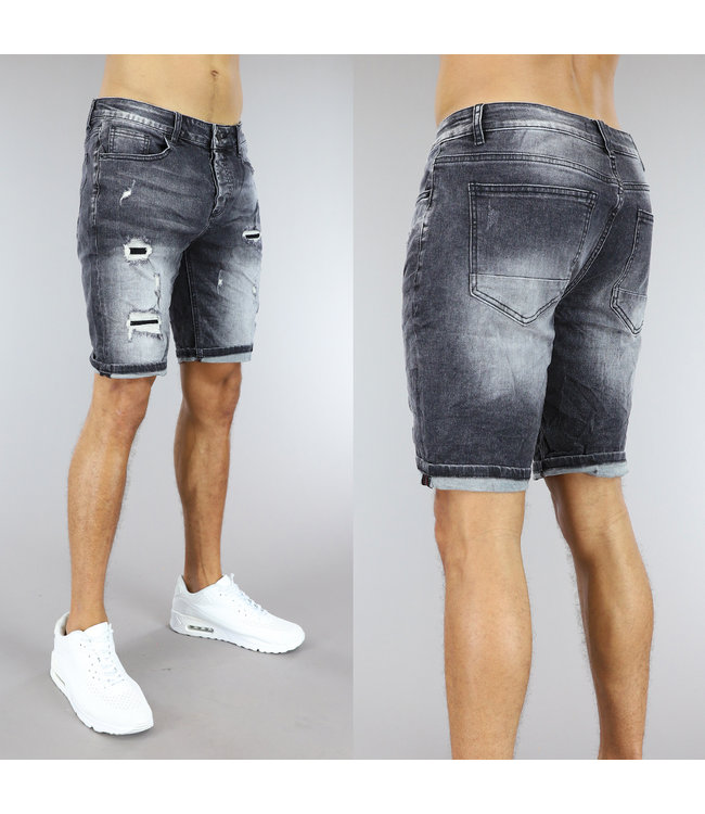 !OP=OP Washed Grijze Heren Short