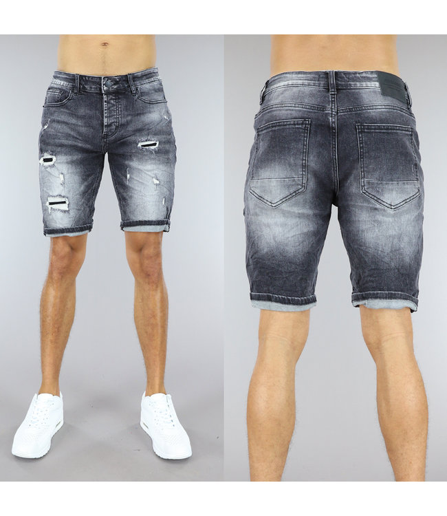 !OP=OP Washed Grijze Heren Short