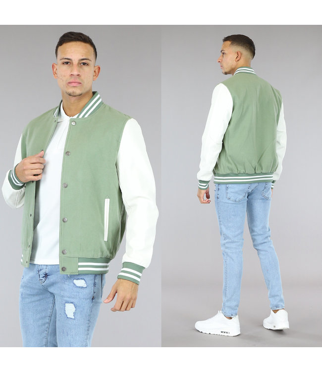 Lichtgroene Heren Baseball Bomberjas