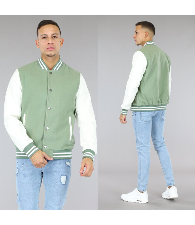 Lichtgroene Heren Baseball Bomberjas