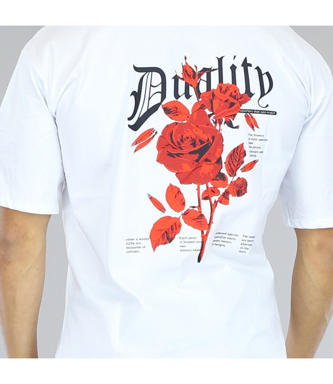 !OP=OP Wit Heren Shirt met Duality Print