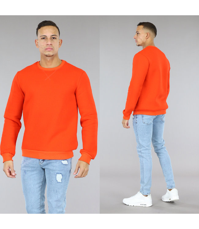 Basic Oranje Heren Trui
