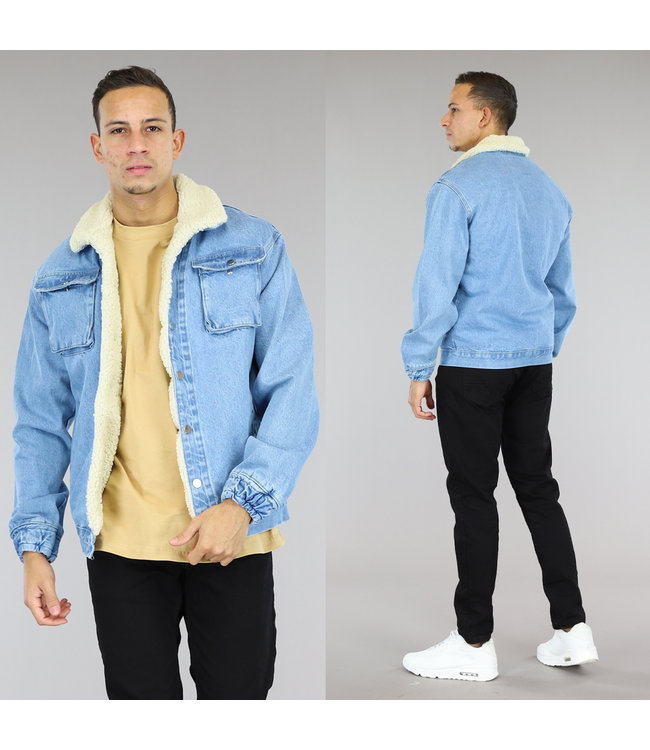 !OP=OP Blauwe Gevoerde Heren Denim Jacket