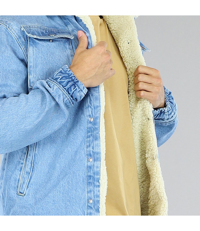 !OP=OP Blauwe Gevoerde Heren Denim Jacket