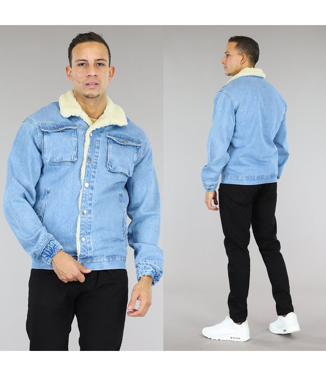 !OP=OP Blauwe Gevoerde Heren Denim Jacket