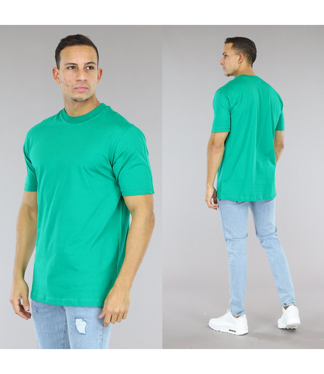 !SALE50 Groen Effen Mannen T-Shirt