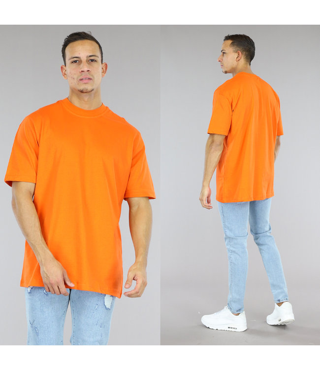 Oranje Effen Mannen T-Shirt