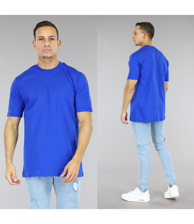 !SALE50 Royaal Blauw Effen Mannen T-Shirt