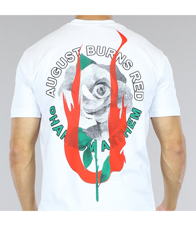 NEW2403 Wit Oversized Heren T-Shirt met "August Burns" Opdruk