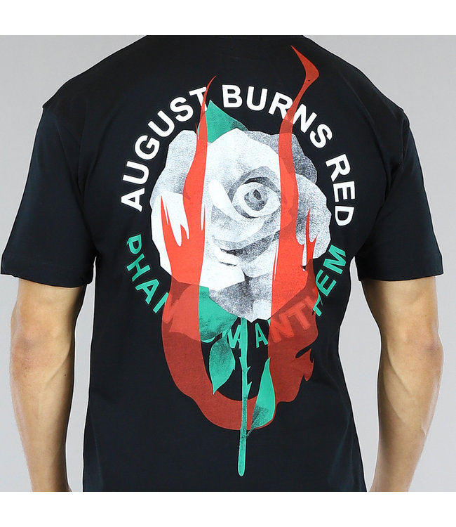 !OP=OP Zwart Oversized Heren T-Shirt met "August Burns" Opdruk