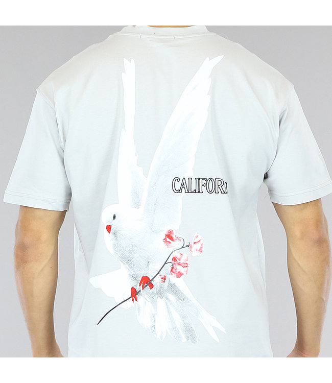 Grijs Oversized "California Time" Heren T-Shirt