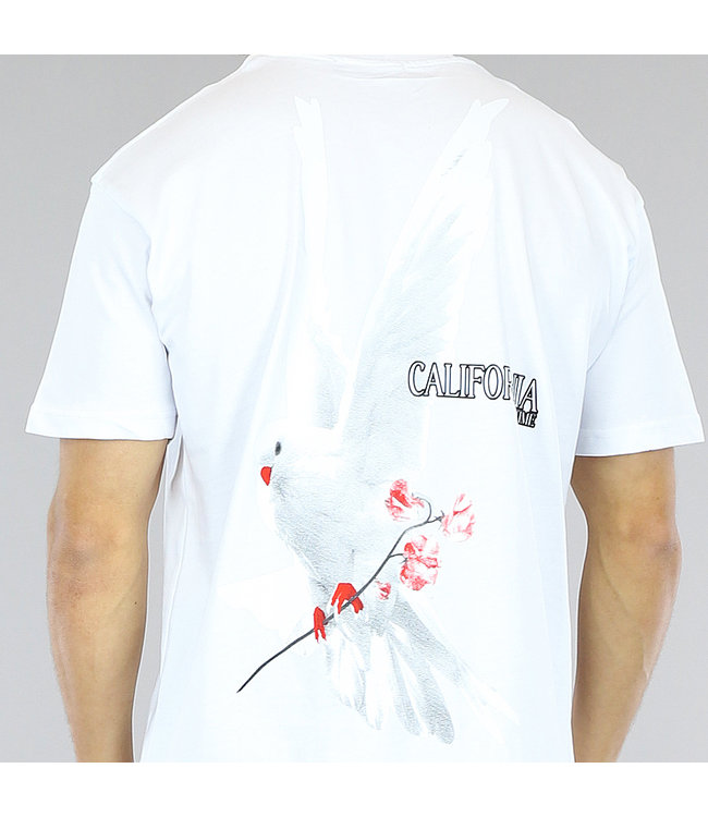 Wit Oversized "California Time" Heren T-Shirt