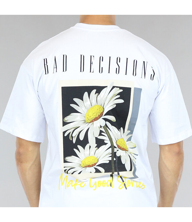 !SALE50 Wit "Bad Decisions" Heren Shirt