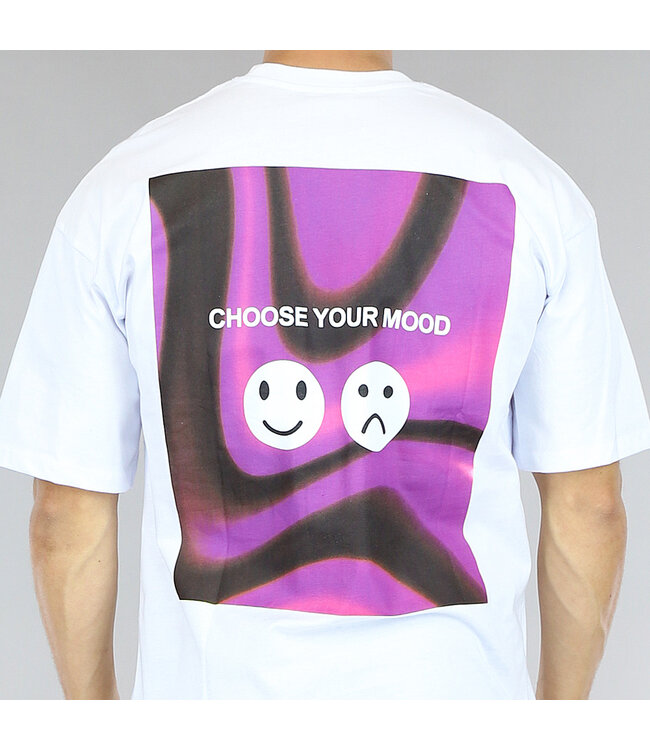 !SALE50 Wit "Choose Your Mood" Heren Shirt