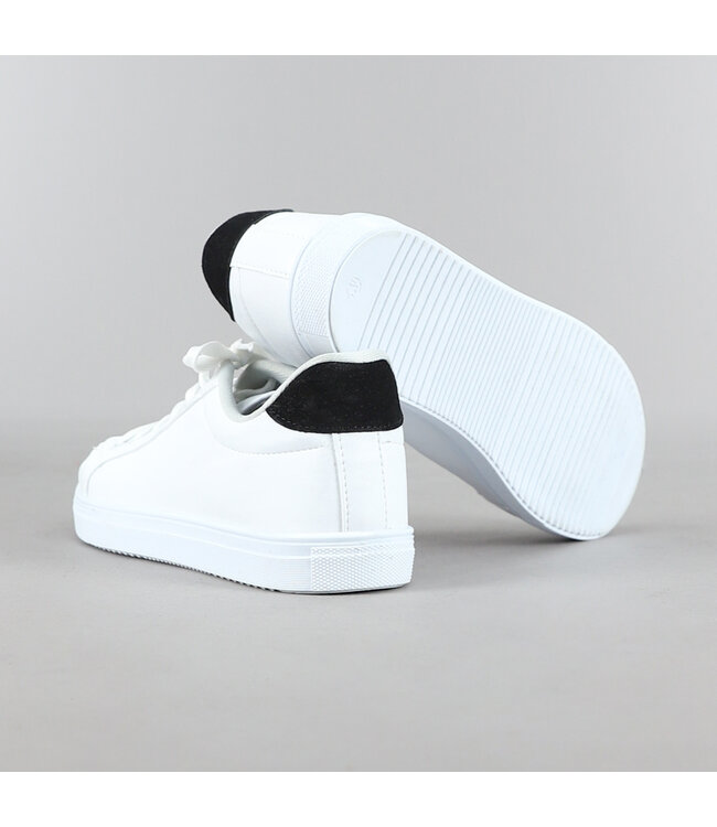 !OP=OP Basic Witte Heren Sneakers met Zwart Hielstuk