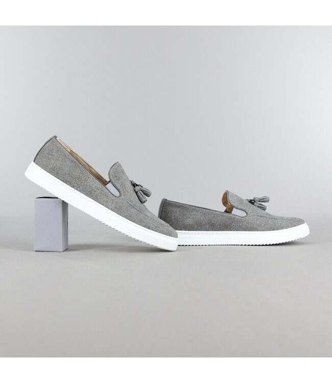 Grijze Heren Bootschoenen met Detail