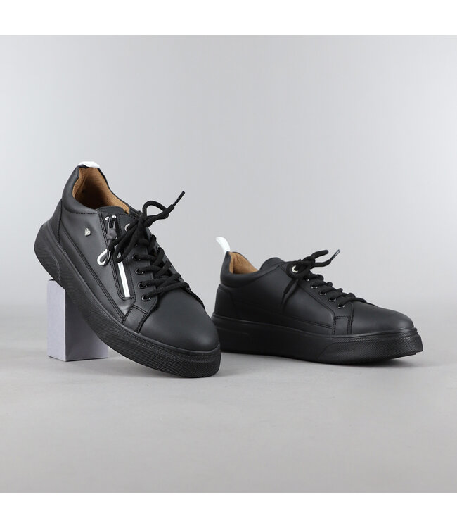 NEW2306 Zwarte Heren Sneakers met Dikke Zool