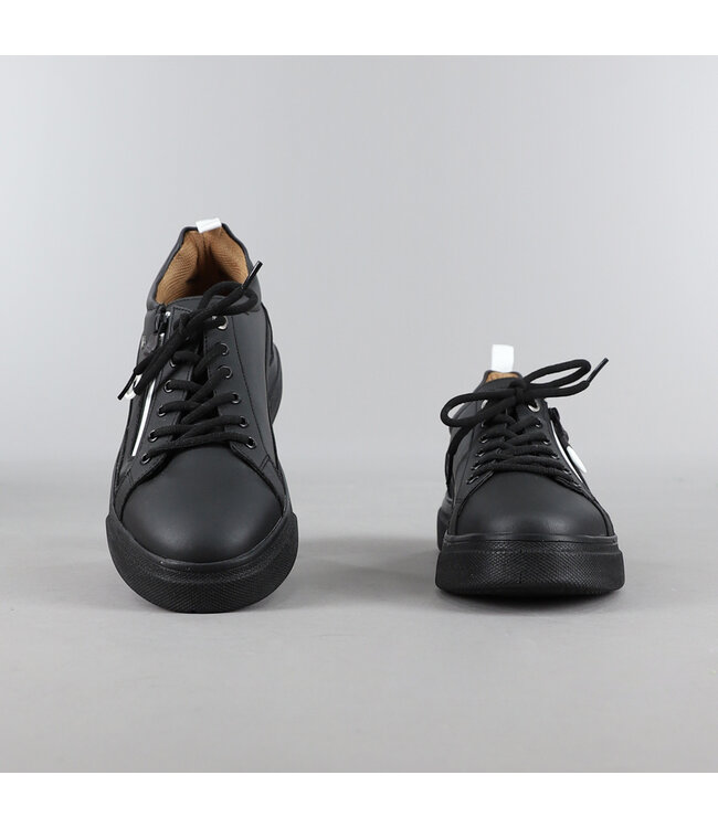 NEW2306 Zwarte Heren Sneakers met Dikke Zool