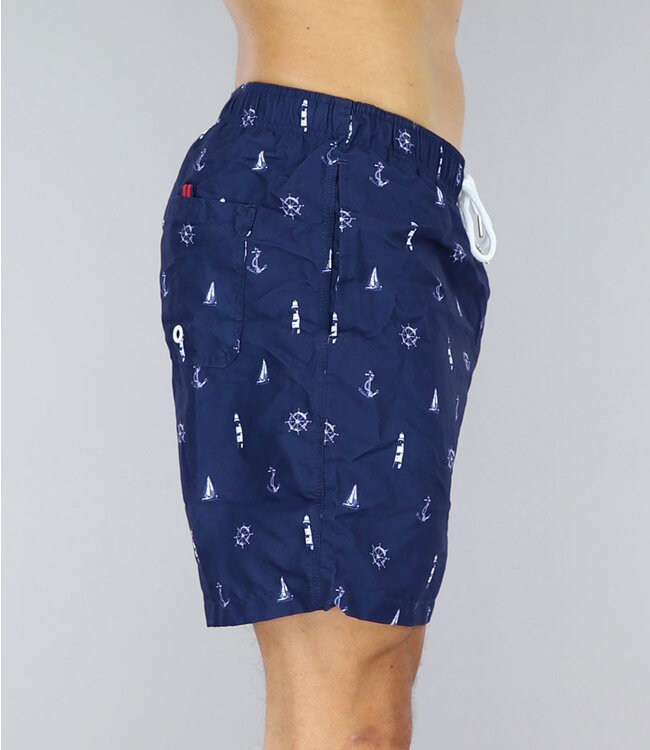 Navy Heren Zwembroek met Marine Print