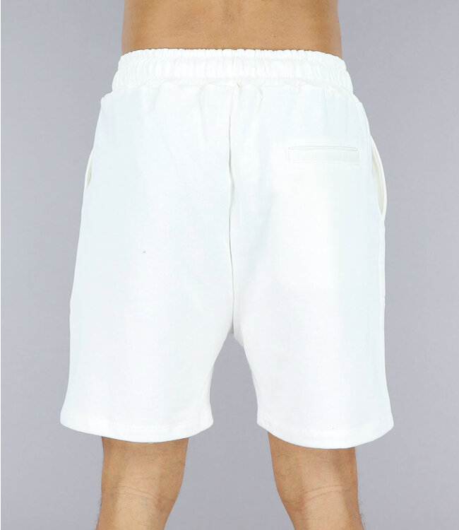 Witte Joggingshort met Steekzakken