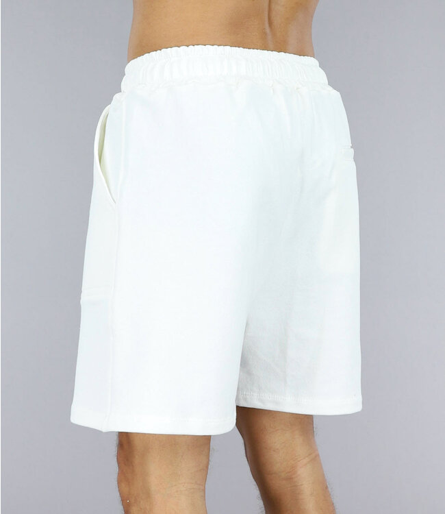 !SALE50 Witte Joggingshort met Steekzakken