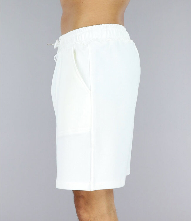Witte Joggingshort met Steekzakken