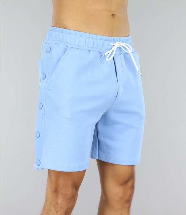 !SALE50 Lichtblauwe Heren Button Short