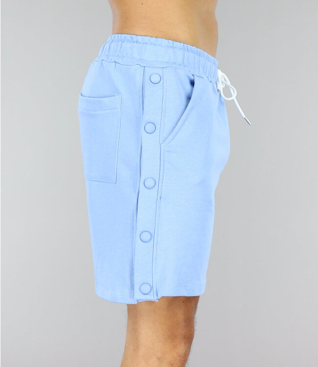 !SALE50 Lichtblauwe Heren Button Short