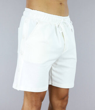 !SALE50 Witte Heren Button Short