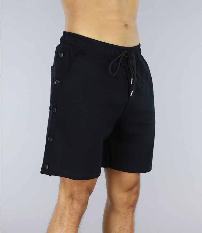 !SALE50 Zwarte Heren Button Short