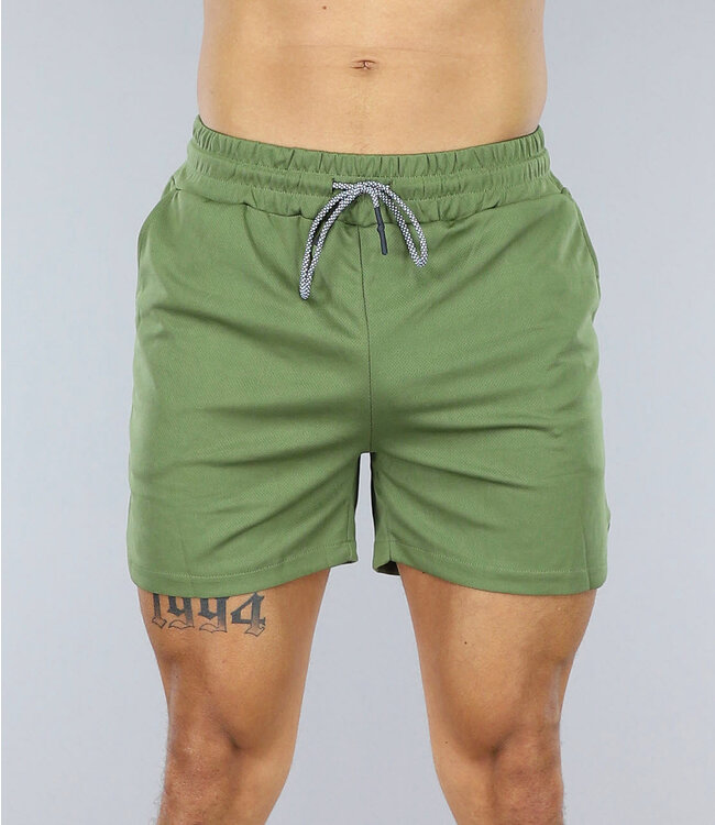 Groene Sportieve Short met Steekzakken