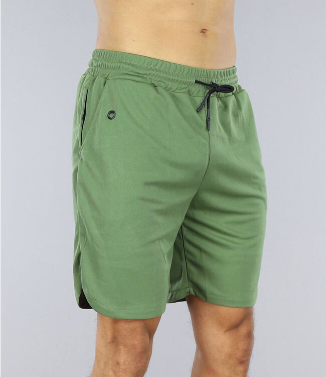 Groene Sport Short met Steekzakken