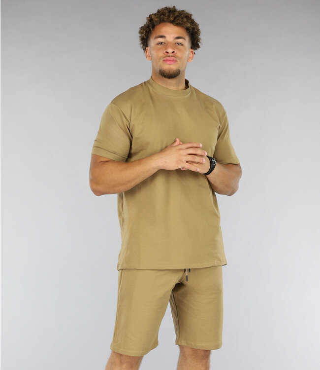 Basic Bruine Heren Short Set