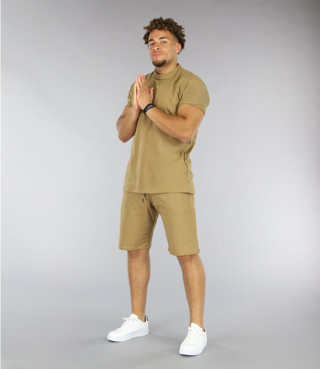 Basic Bruine Heren Short Set