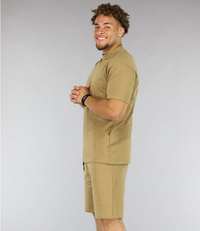 Basic Bruine Heren Short Set