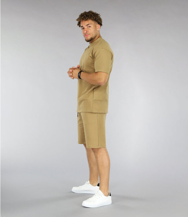 Basic Bruine Heren Short Set