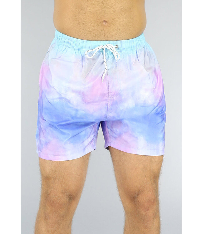 Paarse Heren Tie-Dye Print Zwembroek