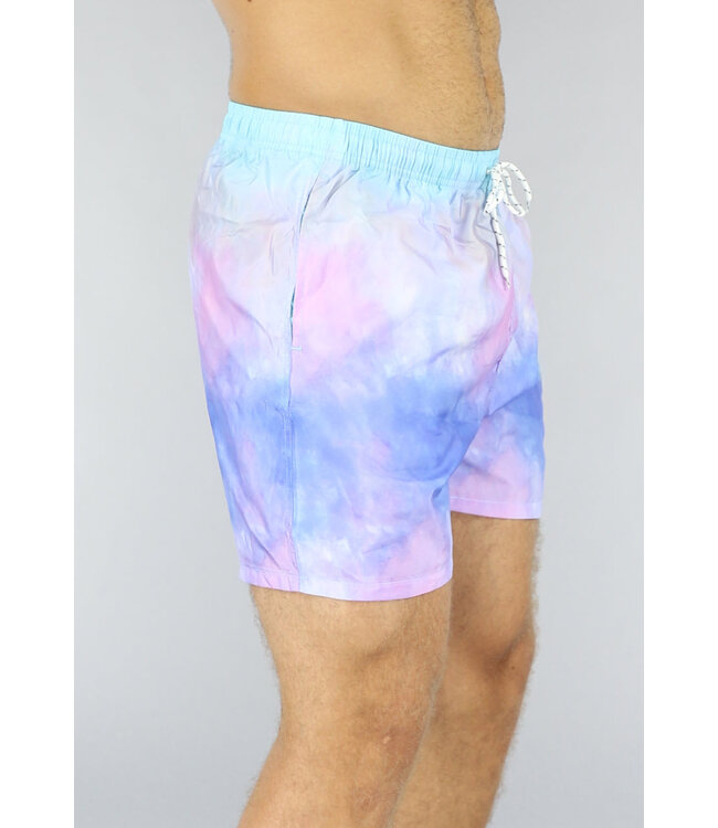 Paarse Heren Tie-Dye Print Zwembroek