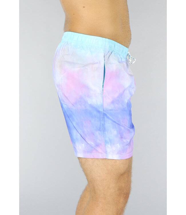 Paarse Heren Tie-Dye Print Zwembroek