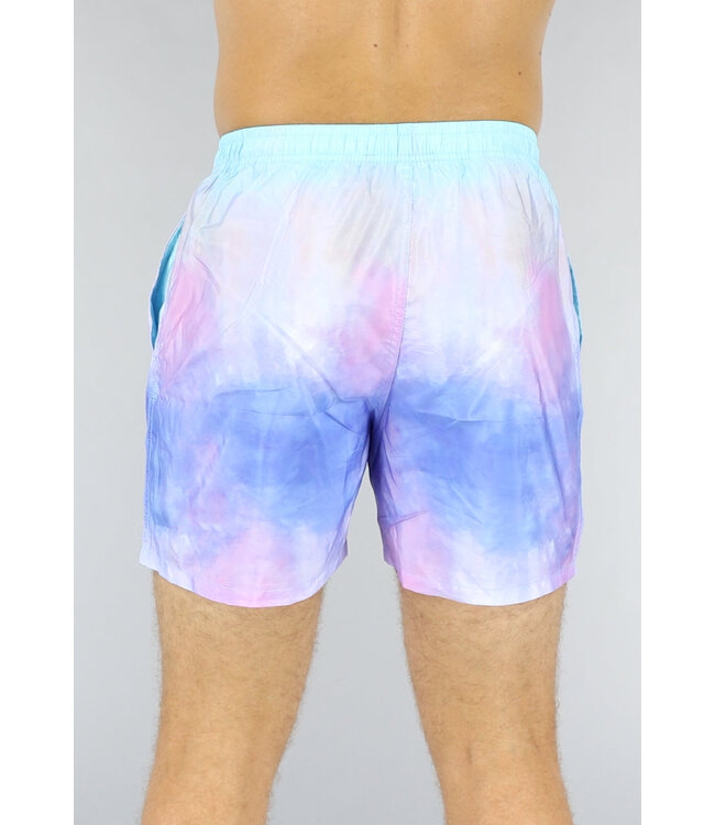 Paarse Heren Tie-Dye Print Zwembroek