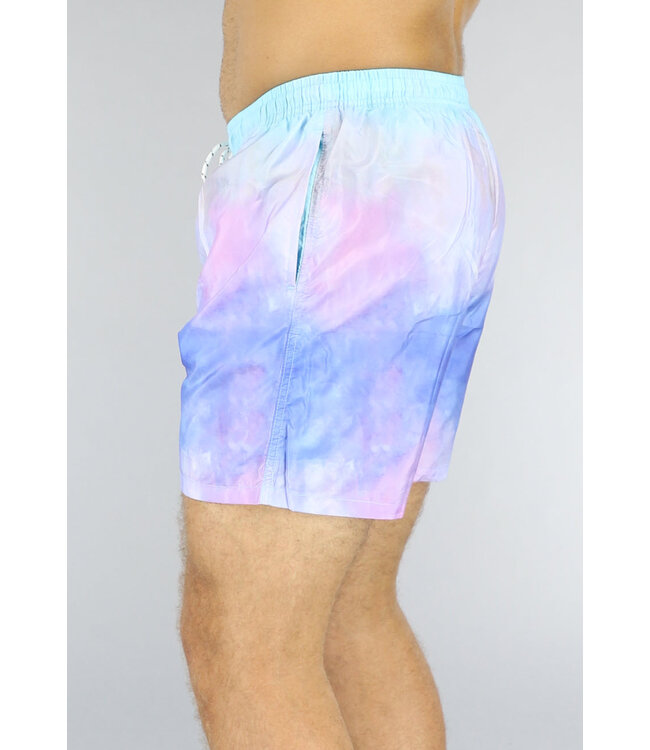 Paarse Heren Tie-Dye Print Zwembroek