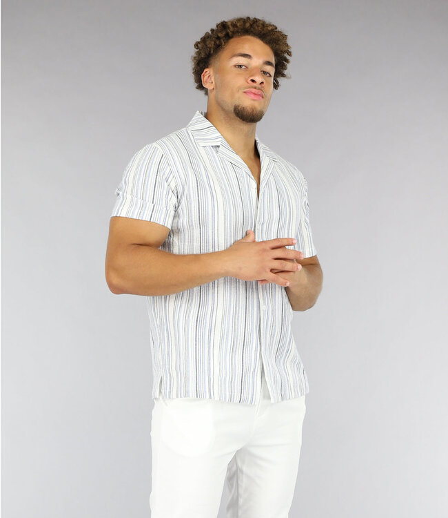 Gestreepte Katoenen Heren Blouse