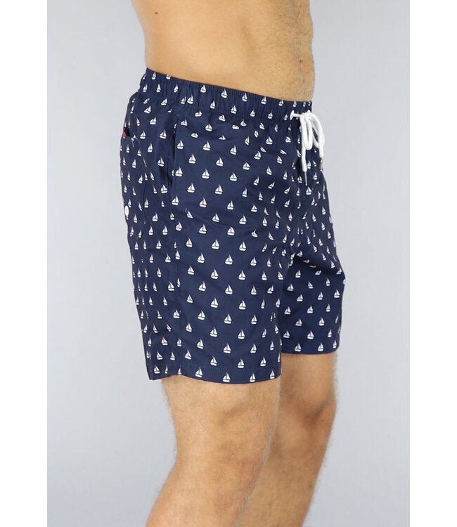 Navy Heren Zwembroek met Bootjes
